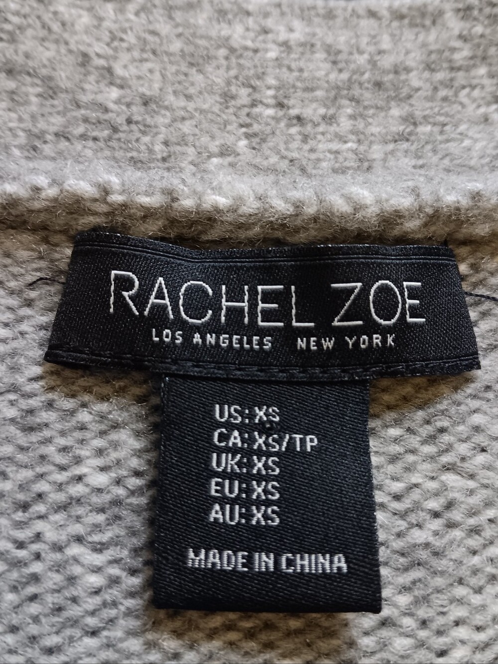 Rachel Zoe Preppy Gray Button Up 3% Wool V-Neck Cardigan Womens Extra Small XS - Picture 6 of 10